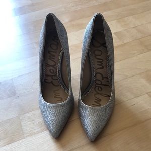 Sam Edelman gold/silver glitter heels